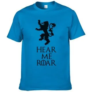 Game of Thrones Men T Shirts Hear Me Roar House Lannister Printed Tees summer casual 100% cotton high quality t-shirt #256