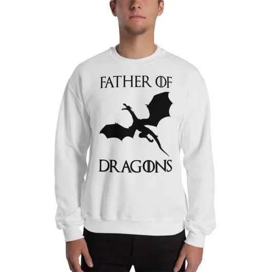 Father of Dragons Men's Light Colored Sweatshirt